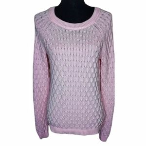 Old Navy Women's Small Light Pink Cable Knit Cottagecore Sweater